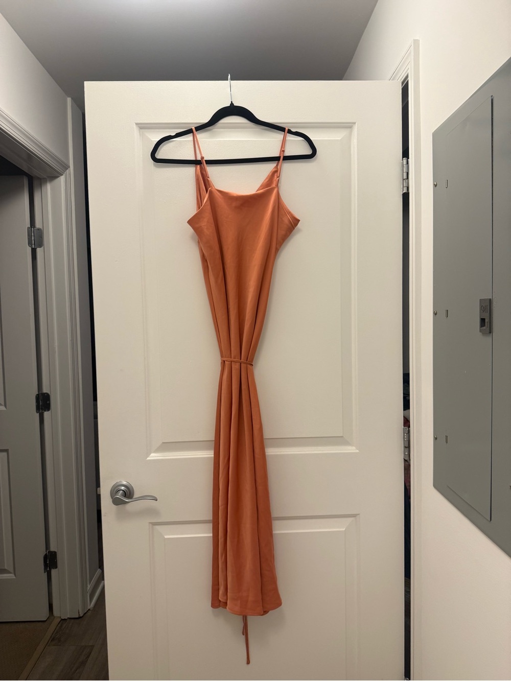 Prologue Rust Orange Slip Maxi Dress with Spaghetti Straps